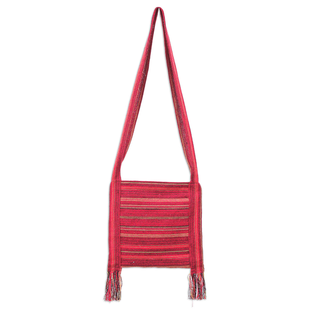 Classic Elephant-Themed Floral Red Sling made in Thailand - Elephant's Majesty