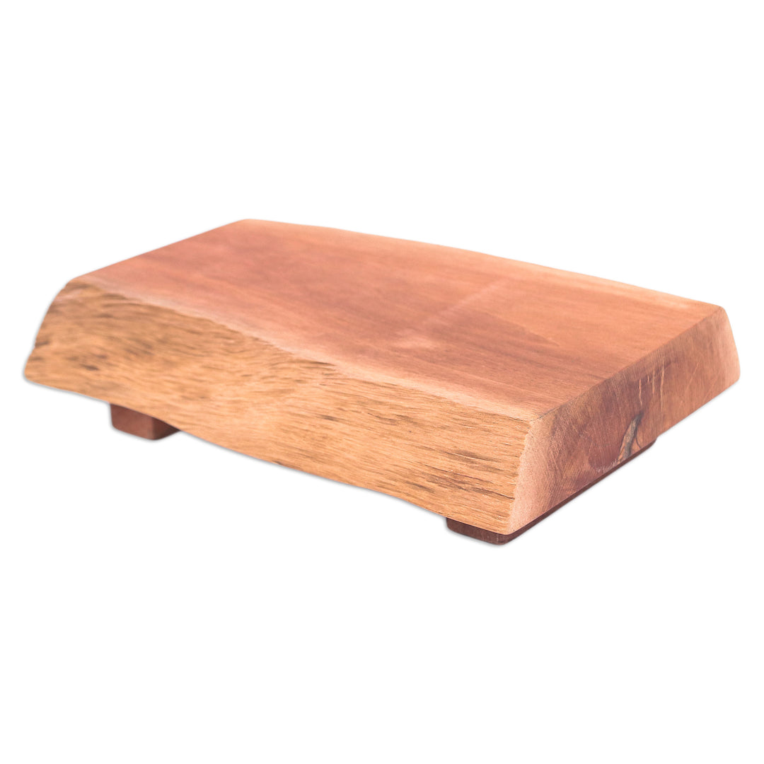 Hand-Carved Longan Wood Legged Cutting Board from Thailand - Delicious Slice