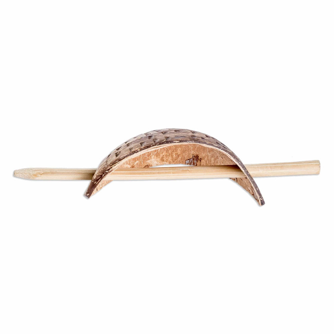 Eco-Friendly Coconut Shell Hairpin with Coconut Palm Pin - Natural Beauty