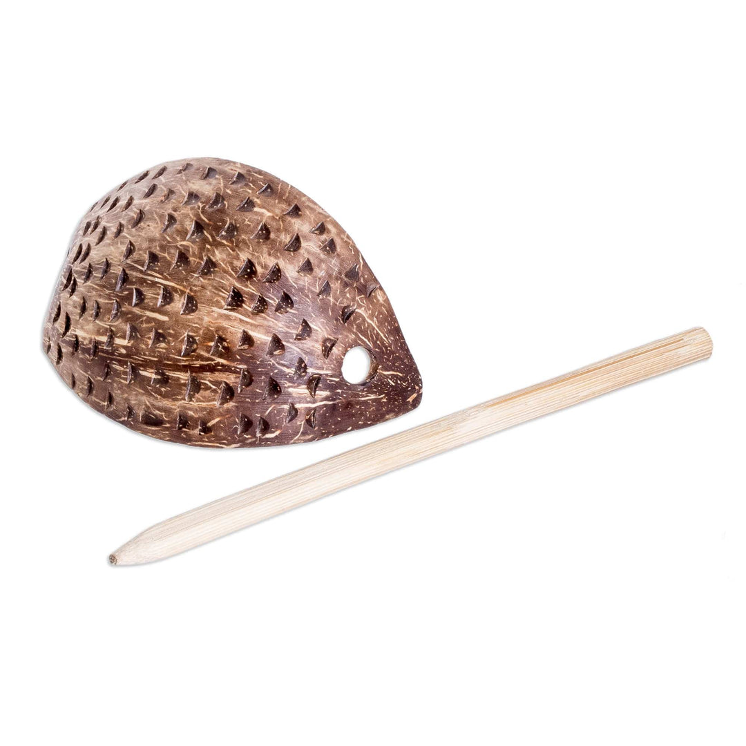 Eco-Friendly Coconut Shell Hairpin with Coconut Palm Pin - Natural Beauty