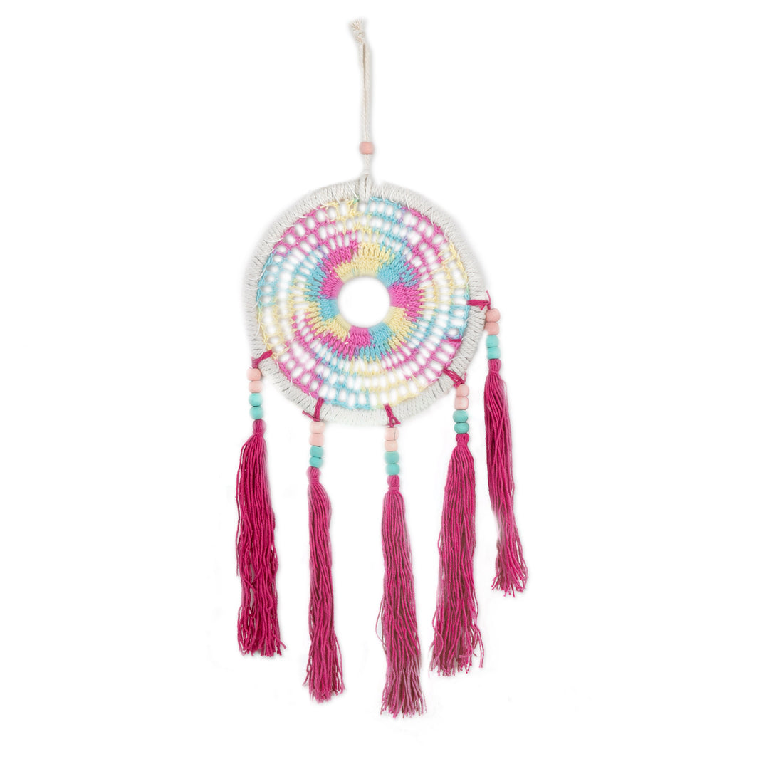 Crocheted Mandala-Inspired Colorful Cotton Wall Hanging - Gianyar Celebration
