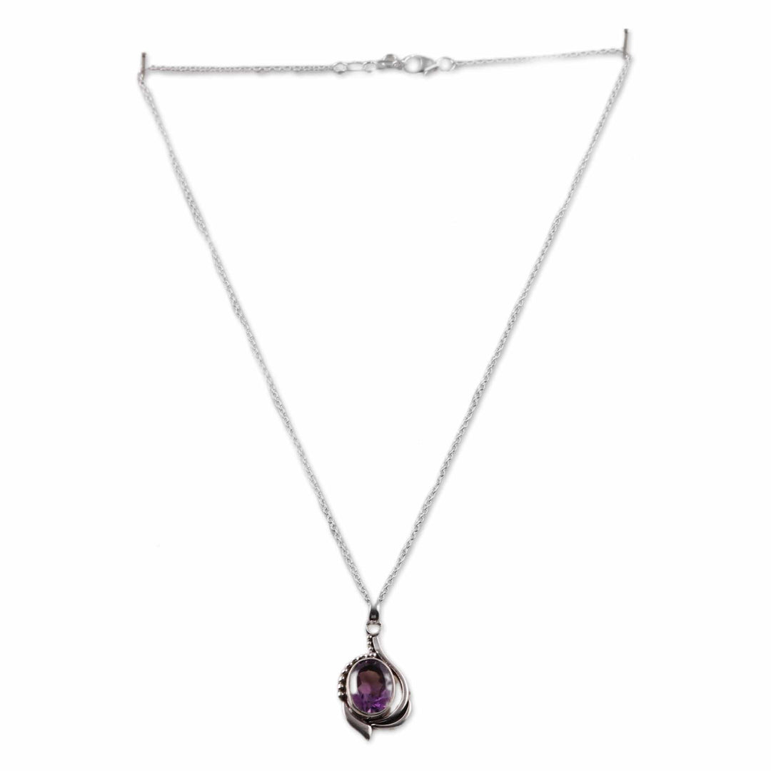 Polished Faceted 5-Carat Amethyst Pendant Necklace - Wise Kiss