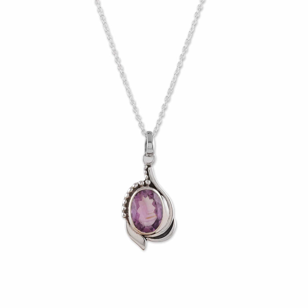 Polished Faceted 5-Carat Amethyst Pendant Necklace - Wise Kiss