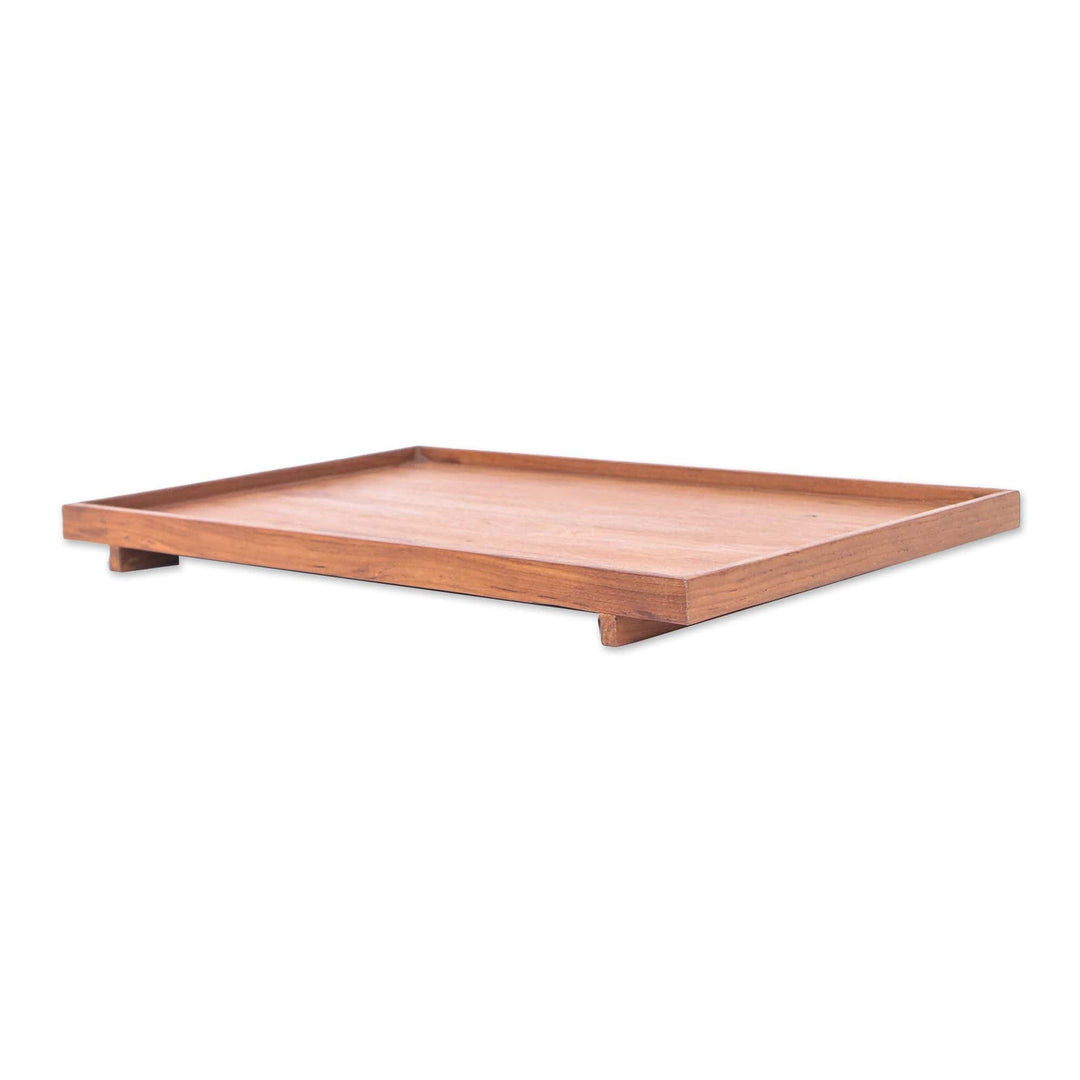 Minimalist Natural Brown Teak Wood Tray from Thailand - Vast Nature