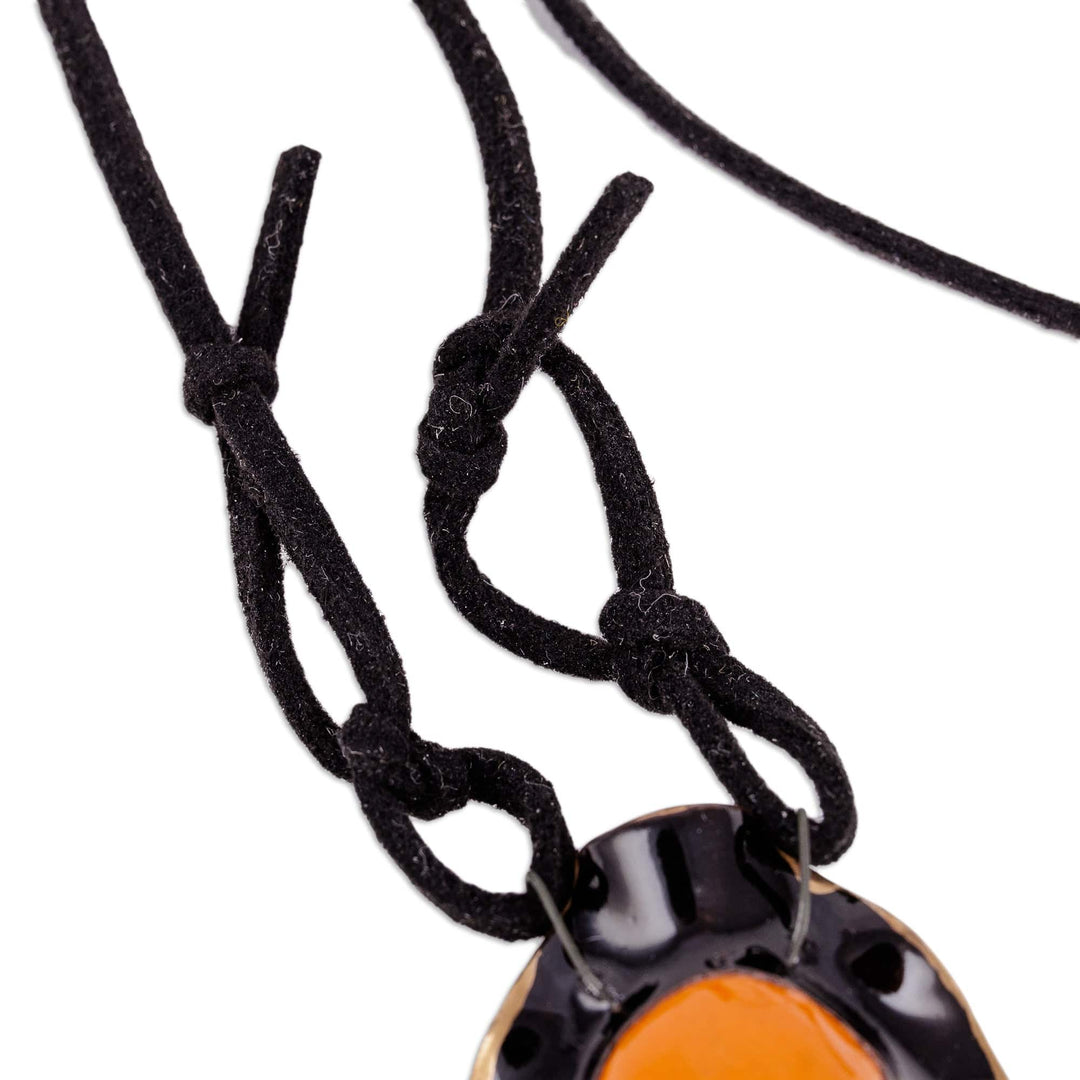 Handcrafted Painted Beetle-Shaped Ceramic Pendant Necklace - Tiniest Sensations