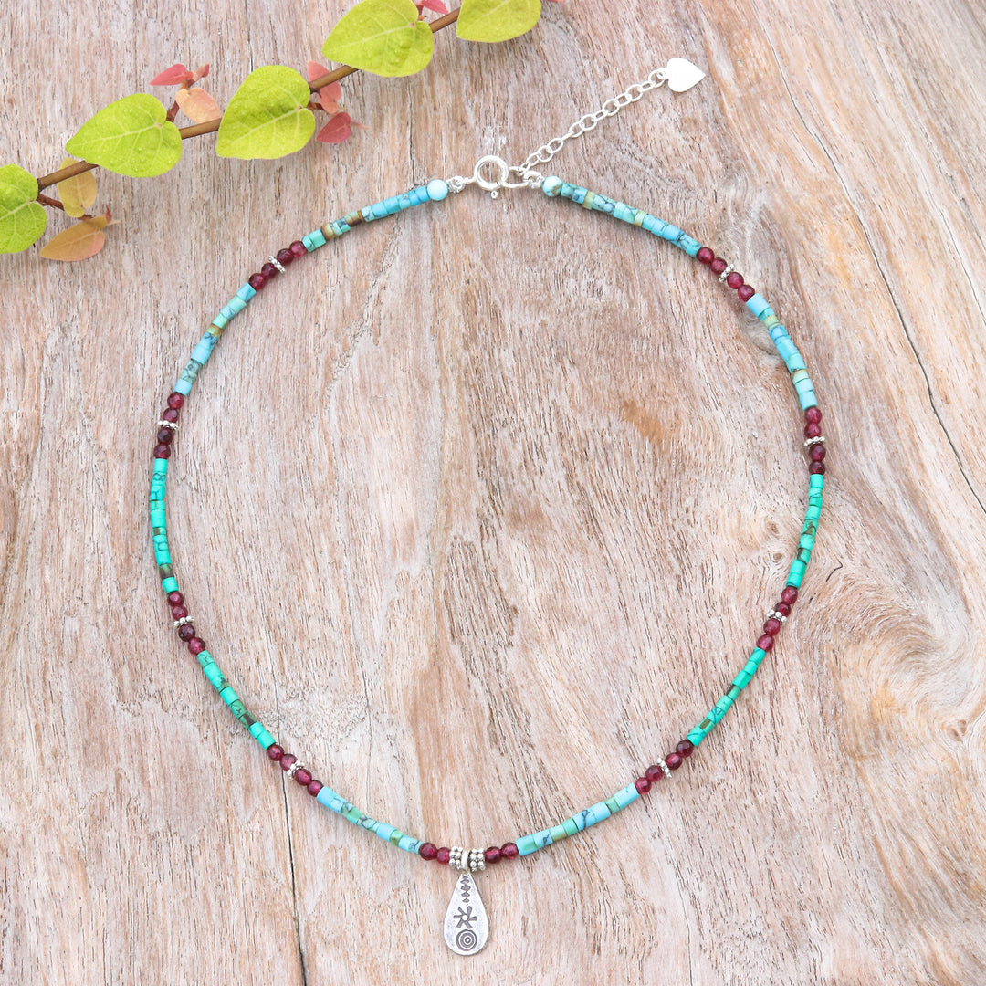 Polished Hill Tribe Multi-Gemstone Pendant Necklace - Paradise Lover