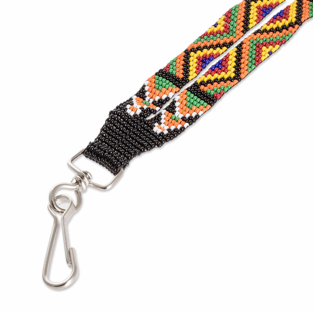 Handcrafted Geometric Colorful Glass Beaded Keychain - Key to Culture