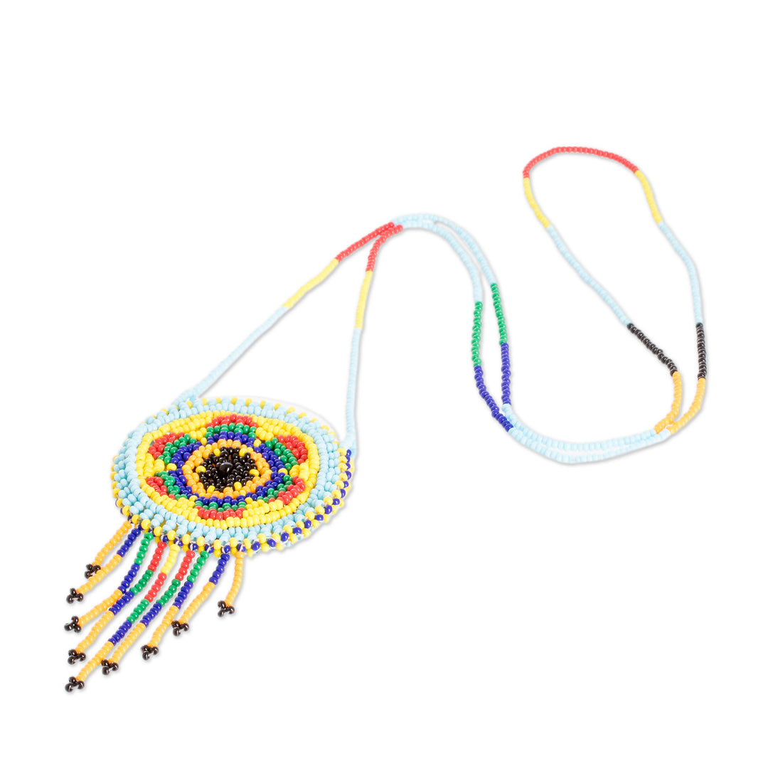 Handcrafted Beaded Guatemalan Kite-Themed Mini Shoulder Bag - Traditional Barrilete