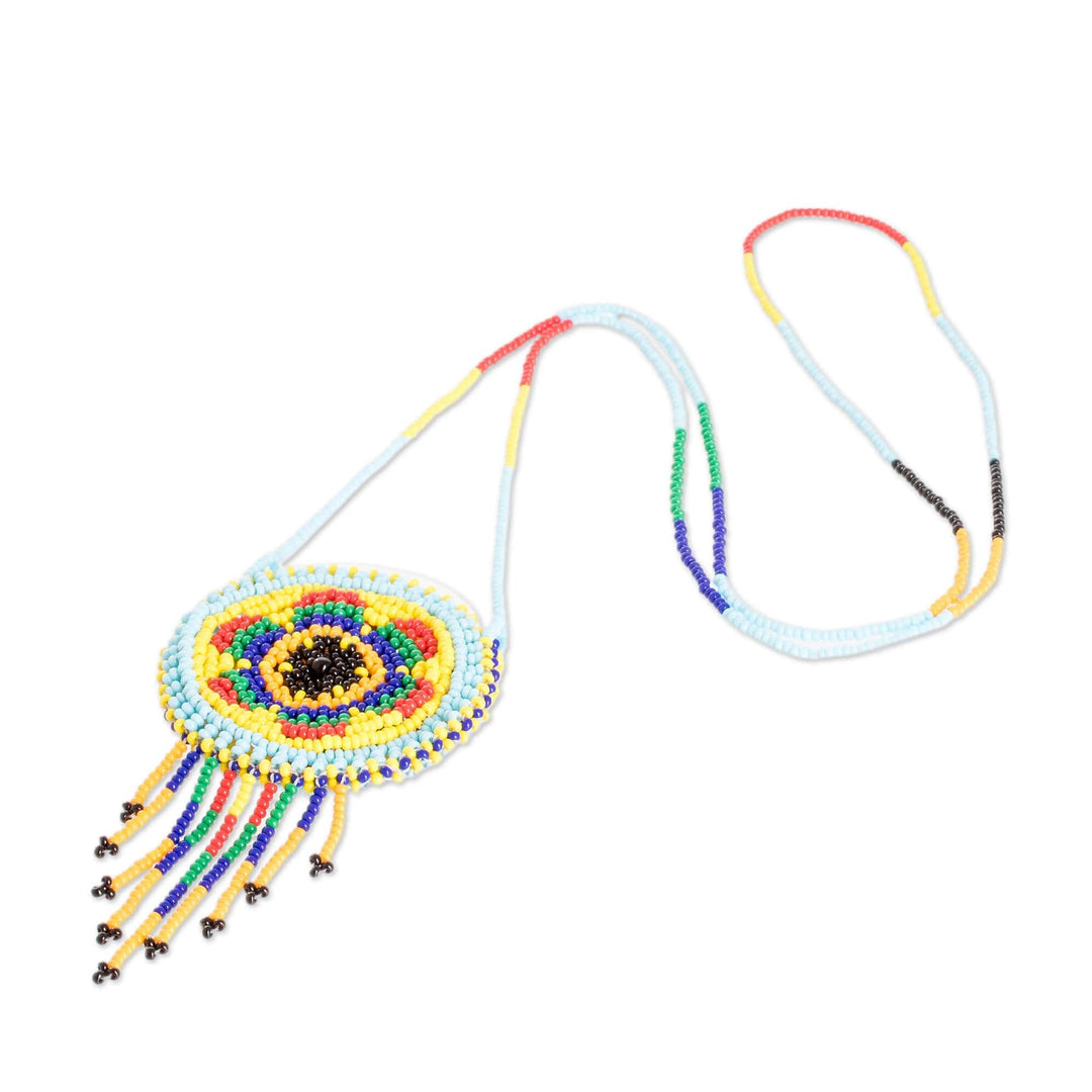 Handcrafted Beaded Guatemalan Kite-Themed Mini Shoulder Bag - Traditional Barrilete