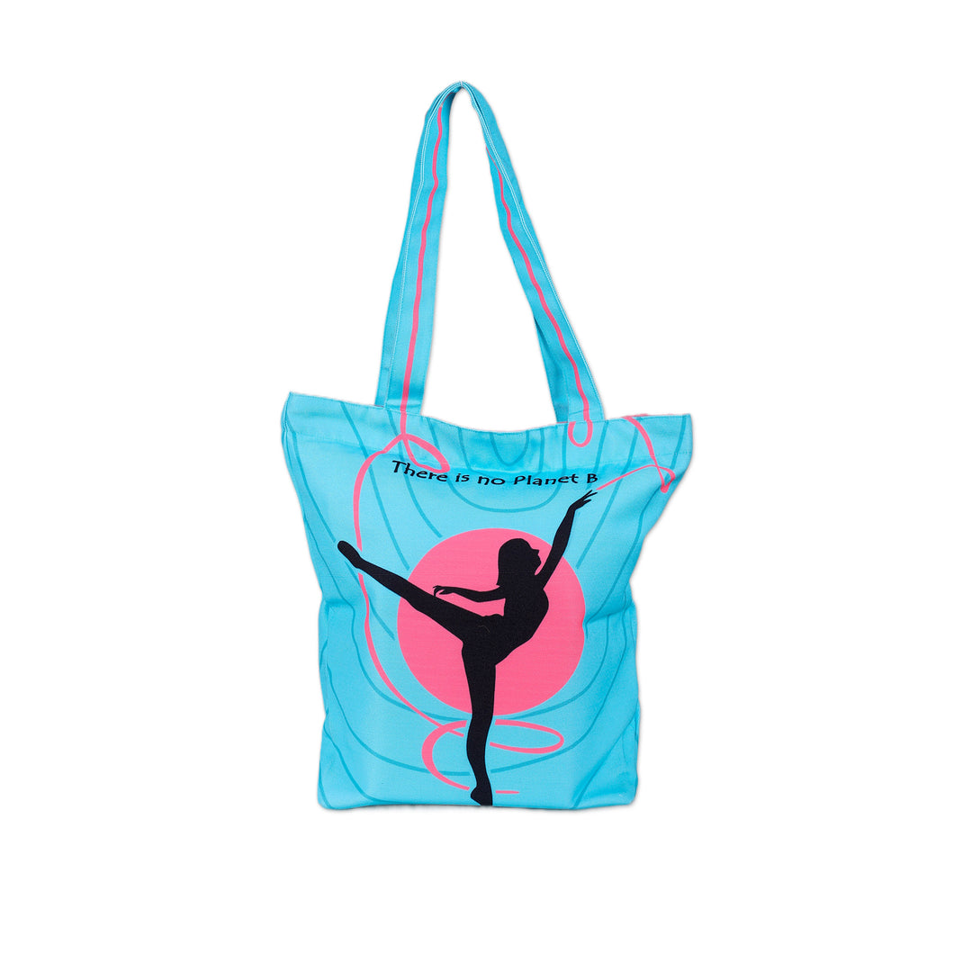 Printed Inspirational Blue and Pink Cotton Tote Bag - This Unique Planet
