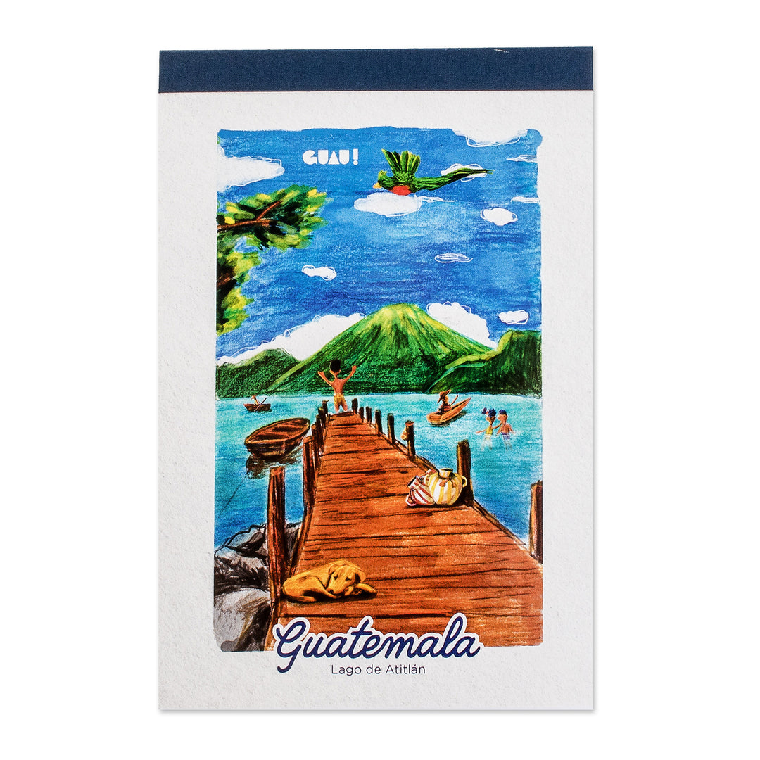 Lake Atitlan-Themed 60-Page Paper Notepad from Guatemala - The Lake in Guatemala