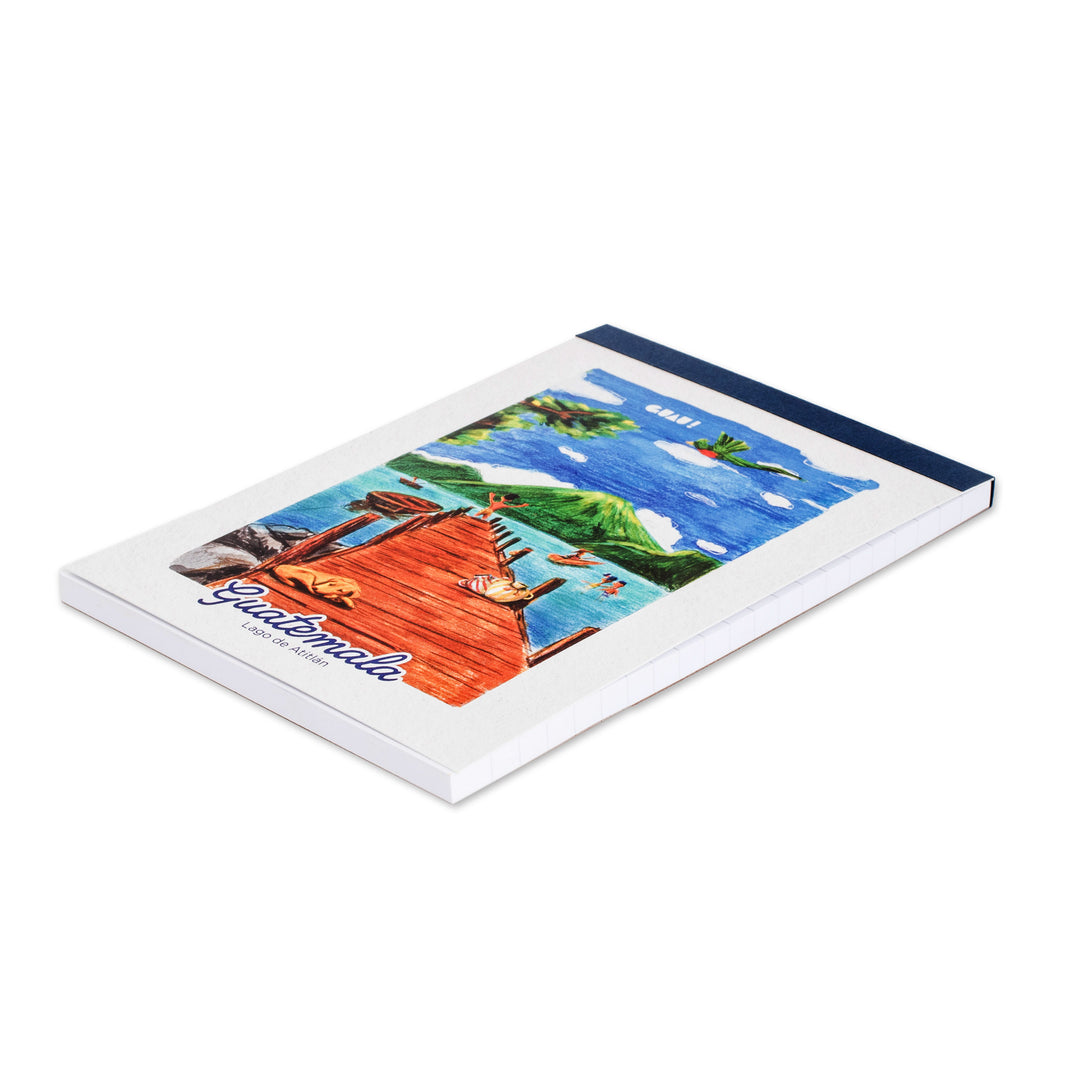 Lake Atitlan-Themed 60-Page Paper Notepad from Guatemala - The Lake in Guatemala