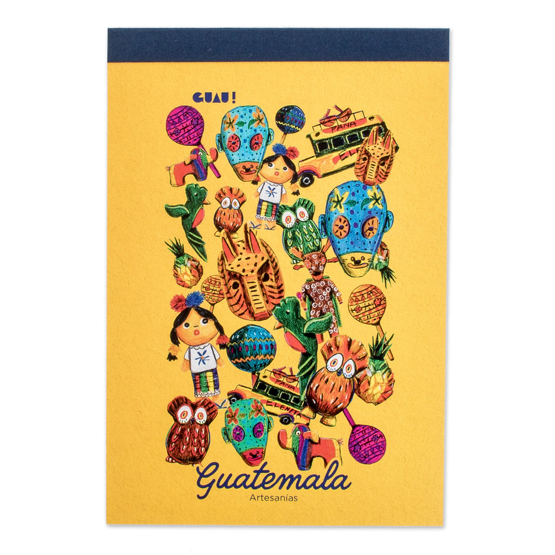 Folk Art-Themed 60-Page Paper Notepad from Guatemala - The Art in Guatemala