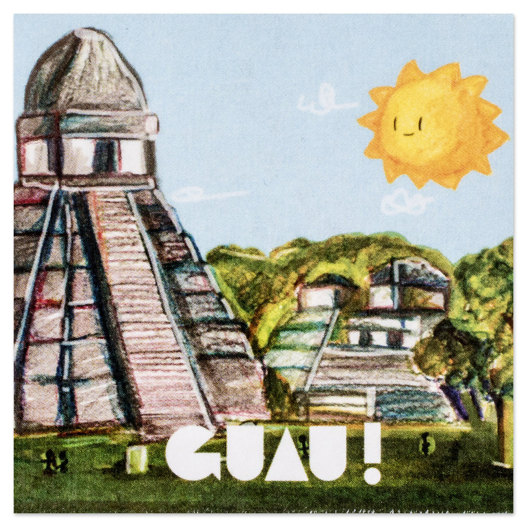 Inspirational Ancient Tikal-Themed Colorful Paper Magnet - Ancestral Marvel