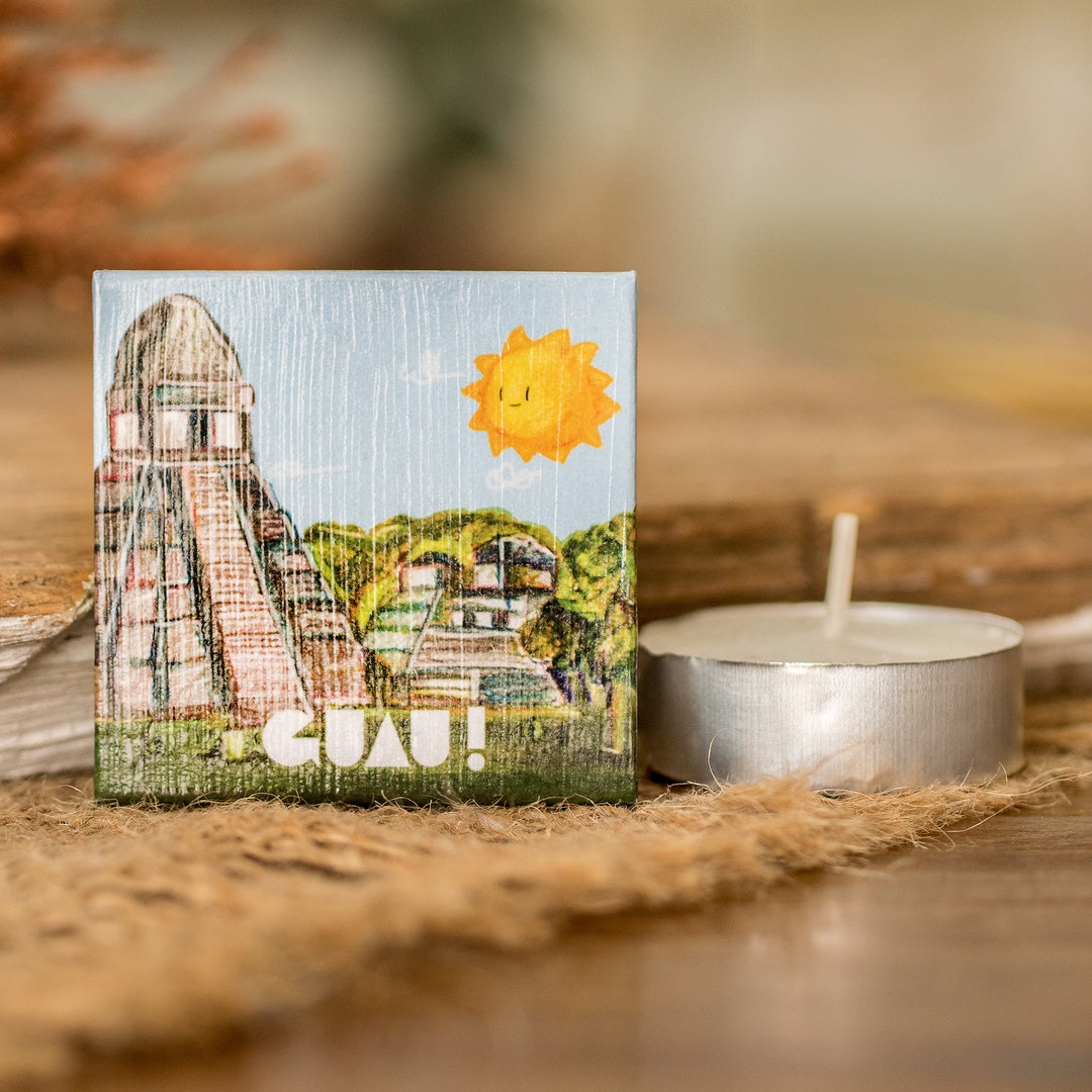Inspirational Ancient Tikal-Themed Colorful Paper Magnet - Ancestral Marvel