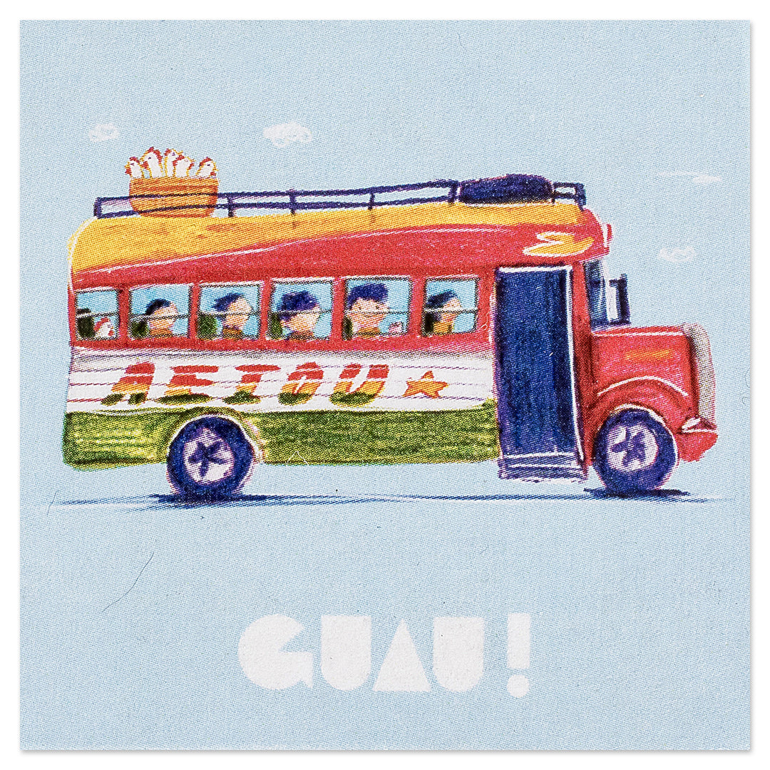 Inspirational Chicken Bus-Themed Colorful Paper Magnet - Folk Marvel