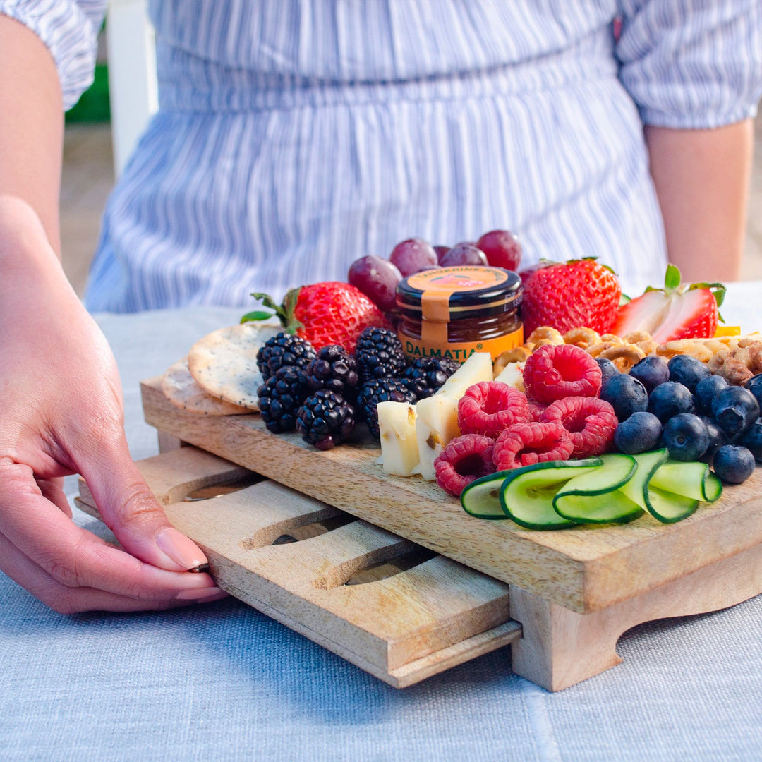 Wooden Charcuterie Board with Stainless Steel Cheese Knives - Charcuterie Cravings