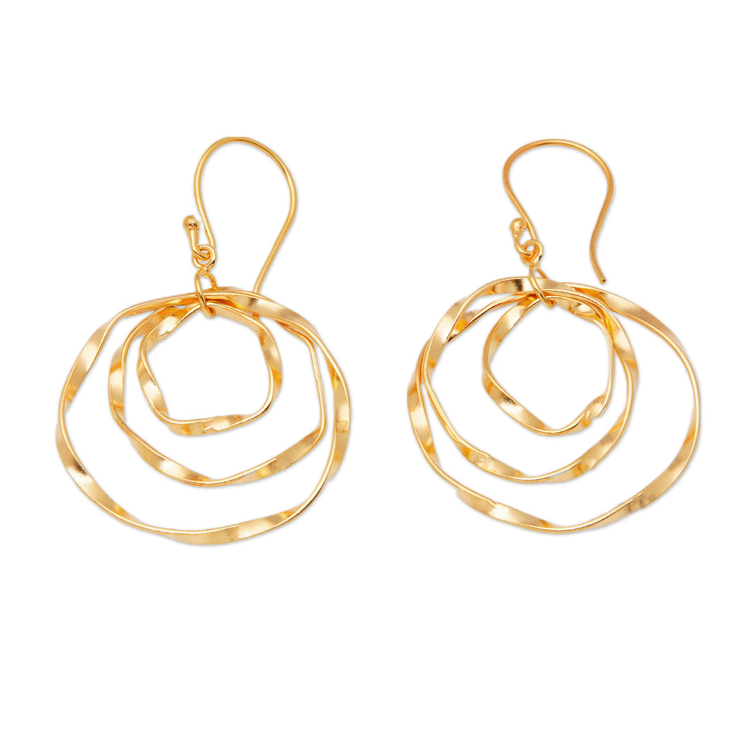 Whirlpool-Shaped 18k Gold-Plated Brass Dangle Earrings - Victory Whirlpool