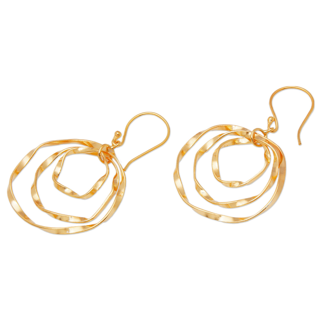 Whirlpool-Shaped 18k Gold-Plated Brass Dangle Earrings - Victory Whirlpool