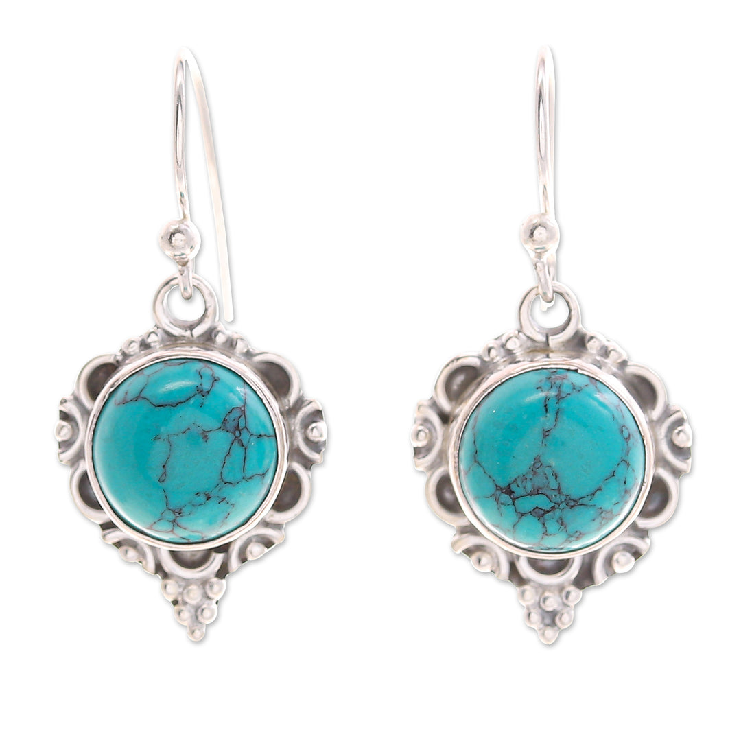 Polished Classic Reconstituted Turquoise Dangle Earrings - The Lagoon Princess