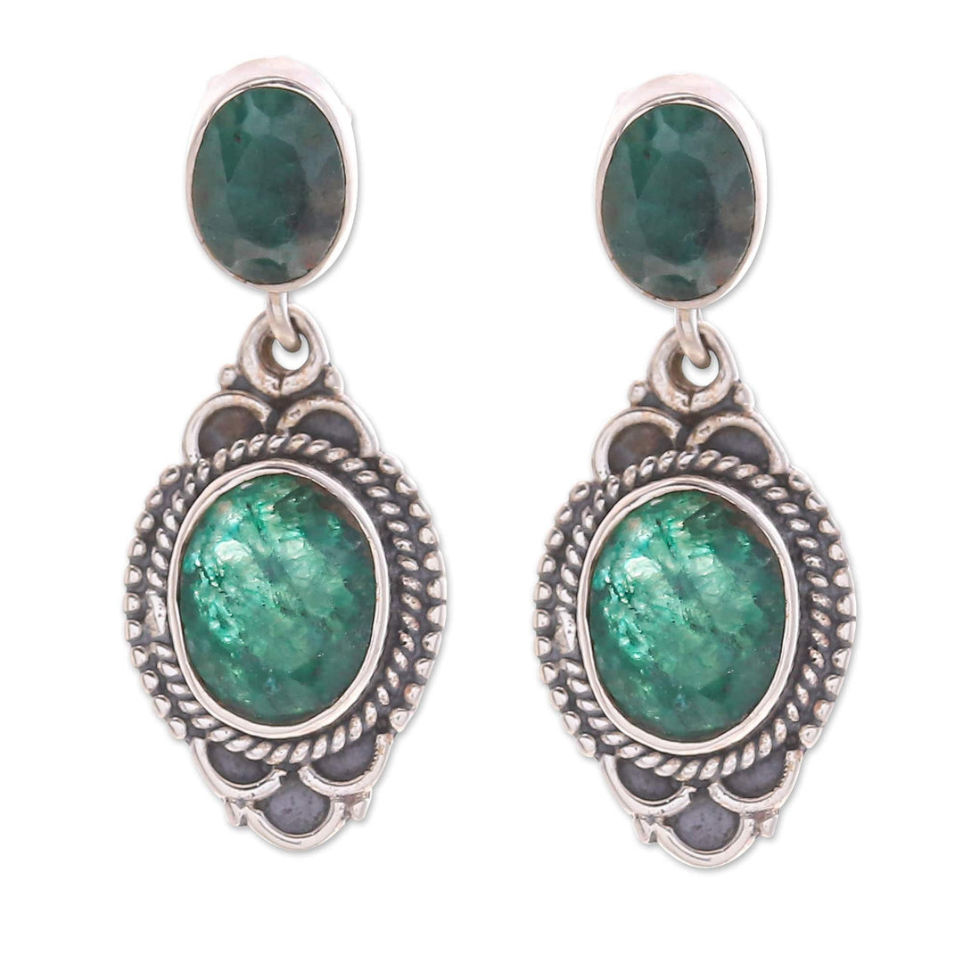 Classic 5-Carat Green Sillimanite Dangle Earrings - Antique Fortune