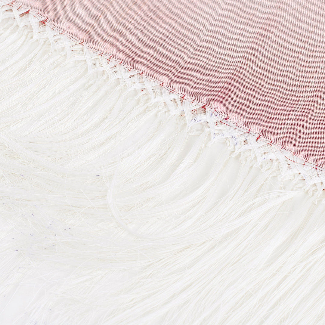 Handwoven Soft Pink 100% Silk Scarf with Fringes - The Pink Dame