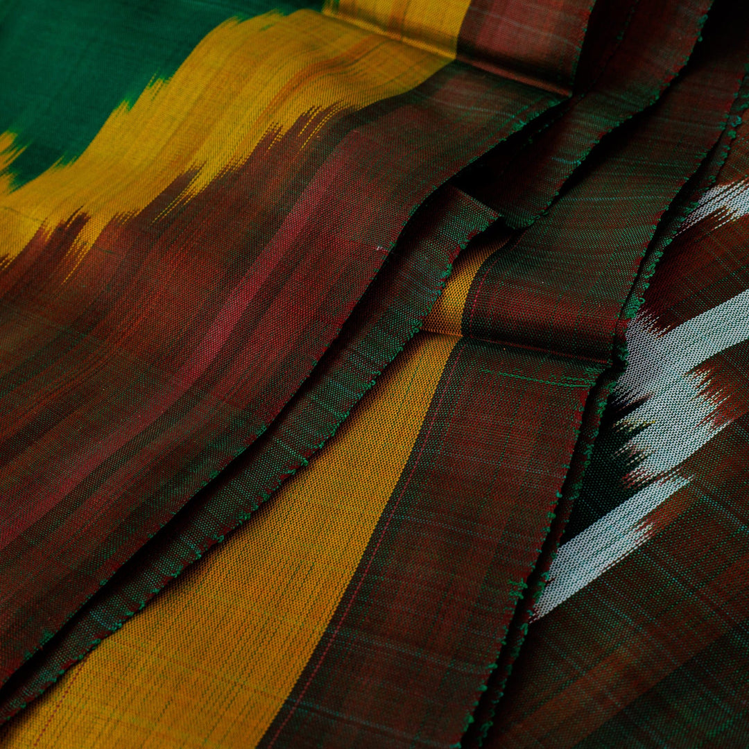 Traditional Handwoven Colorful Ikat Patterned Silk Scarf - Kingdom Beauty