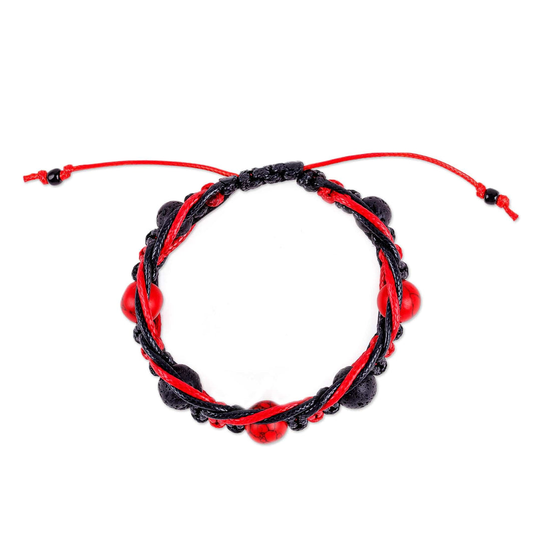 Opal Vulcanite Stone Beaded Macrame Shambhala Style Bracelet - Shambhala Charm