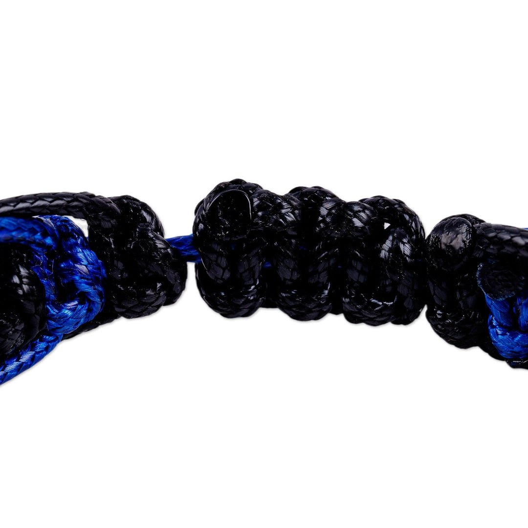 Lapis Lazuli & Stone Beaded Macrame Shambhala Style Bracelet - Shambhala Blue
