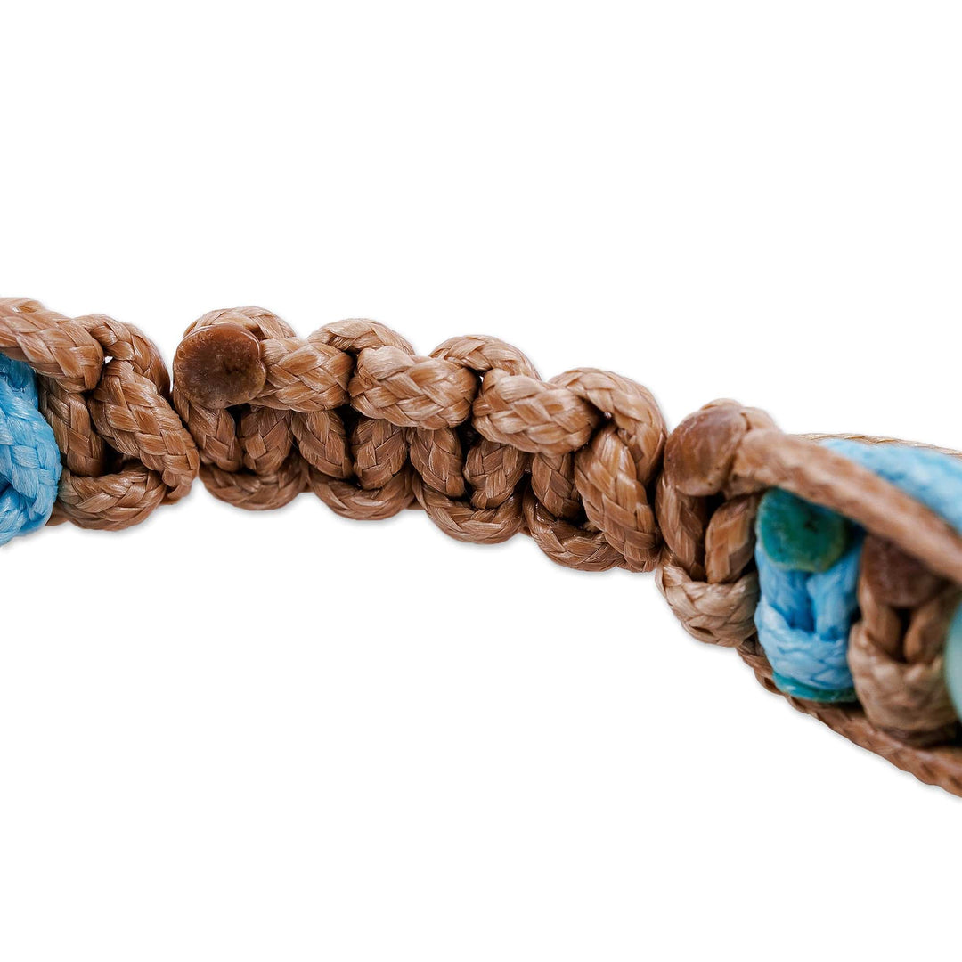 Agate & Chalcedony Beaded Macrame Shambhala Style Bracelet - Shambhala Chic