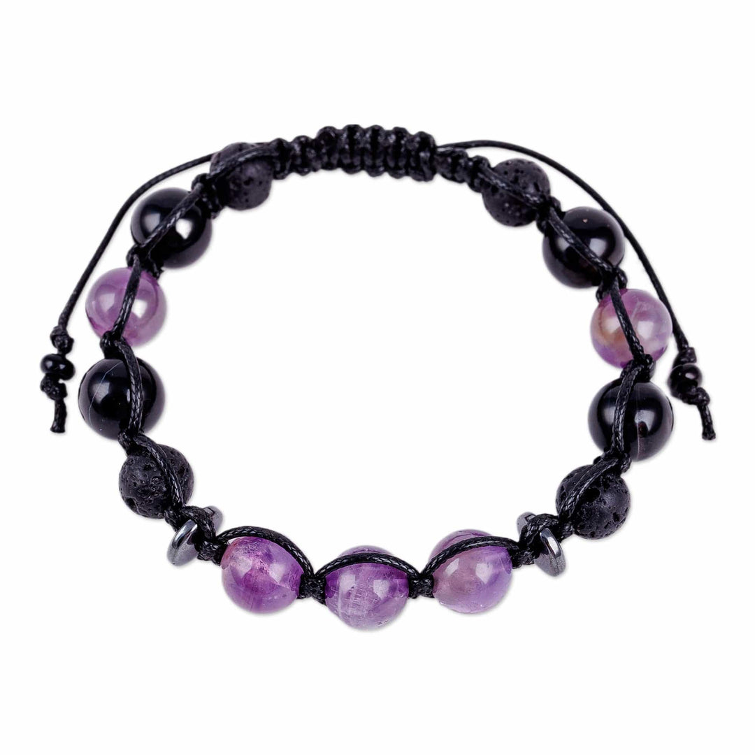 Multi-Gemstone Beaded Macrame Shambhala Style Bracelet - Shambhala Splendor