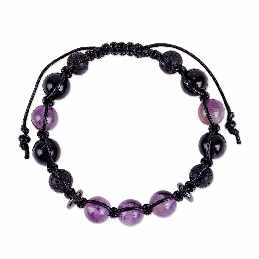 Multi-Gemstone Beaded Macrame Shambhala Style Bracelet - Shambhala Splendor