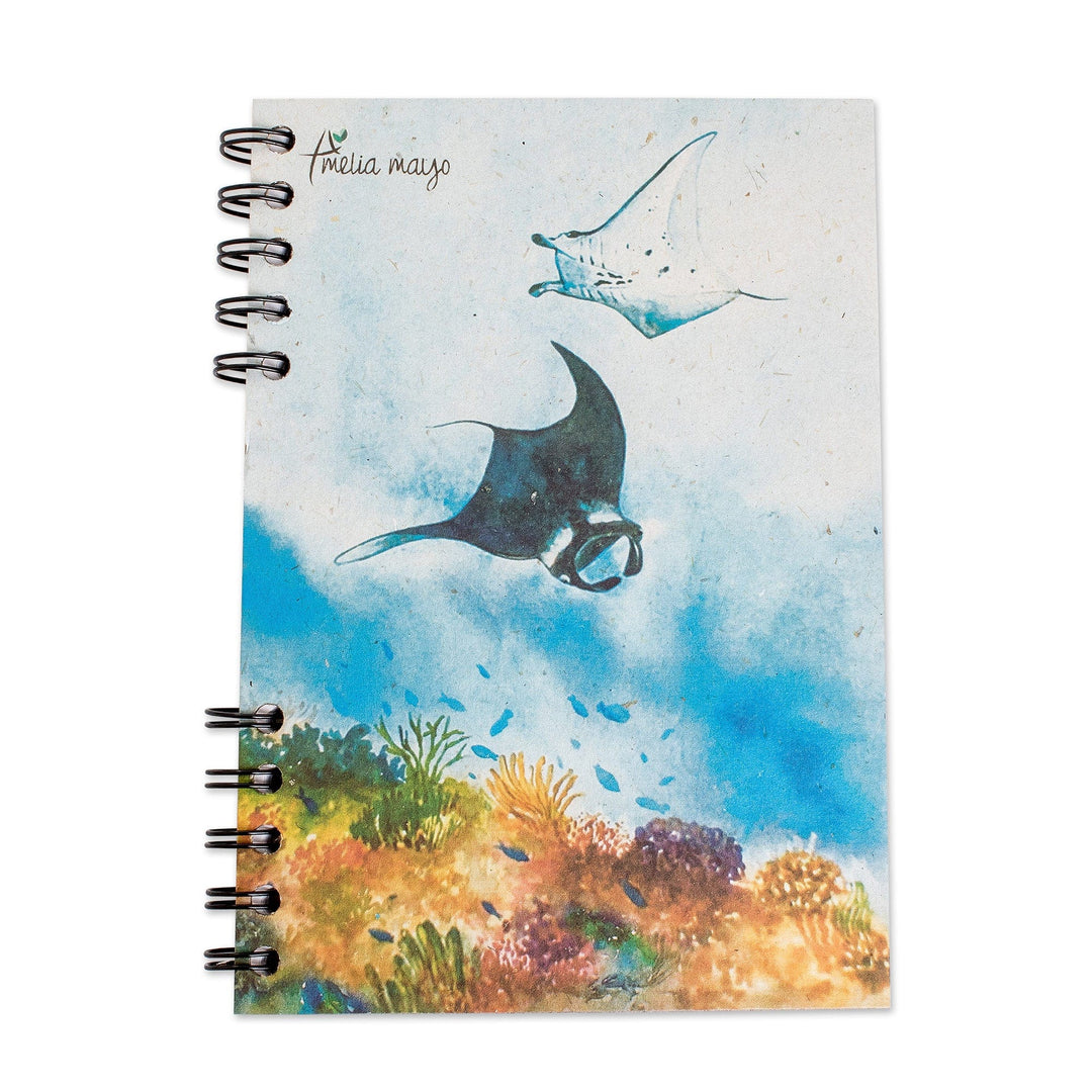 Sea-Themed Art Print Recycled Paper Journal with 70 Pages - Reefs