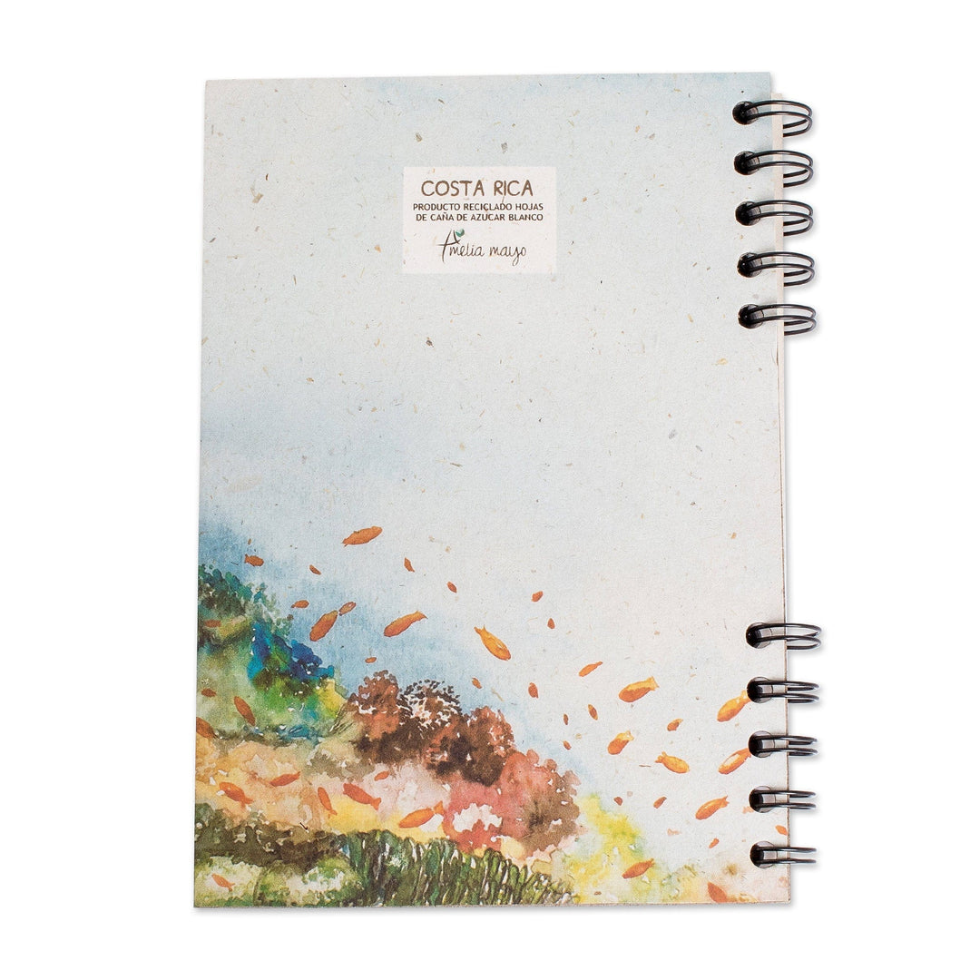 Sea-Themed Art Print Recycled Paper Journal with 70 Pages - Reefs