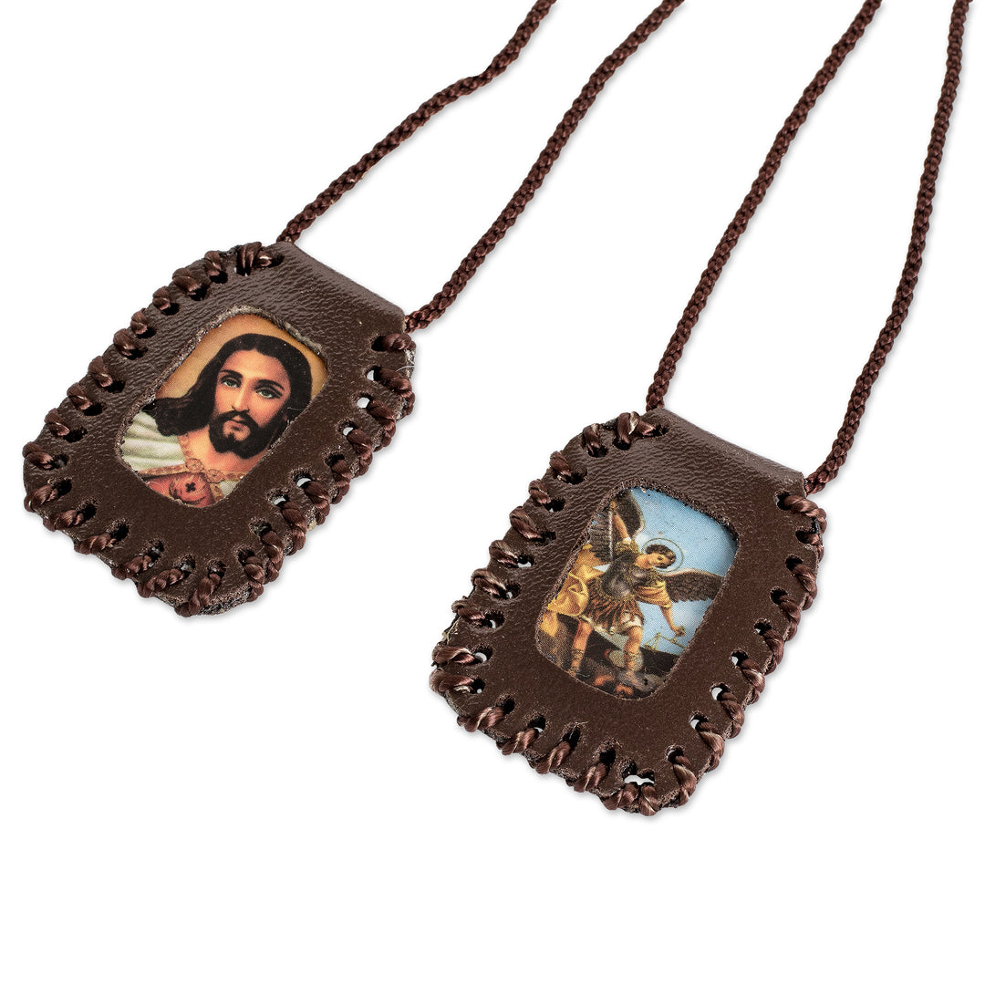 Handcrafted Inspirational Religious Double Pendant Necklace - Path of Faith