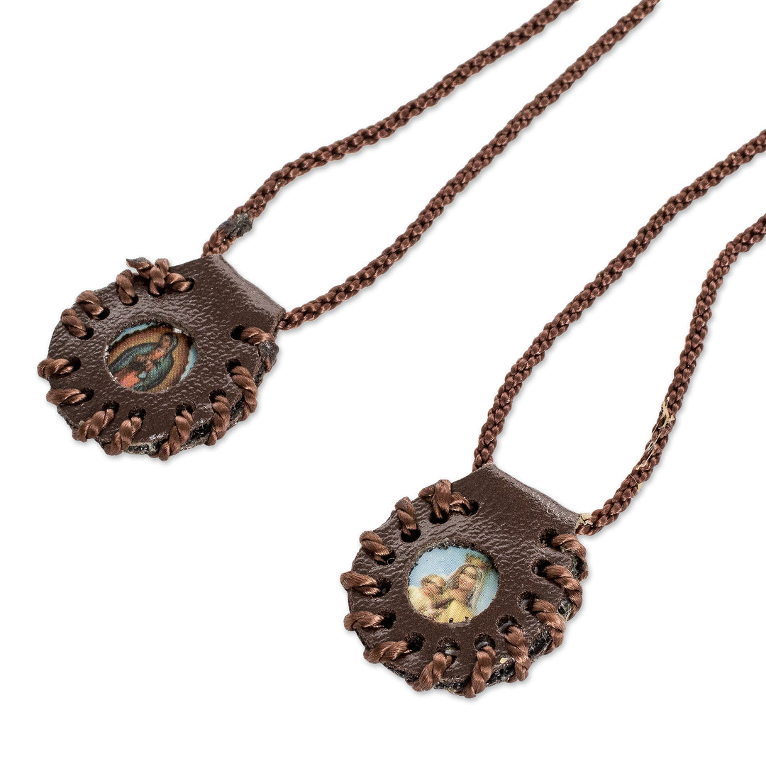 Inspirational Religious Round Double Pendant Necklace - Path of Hope