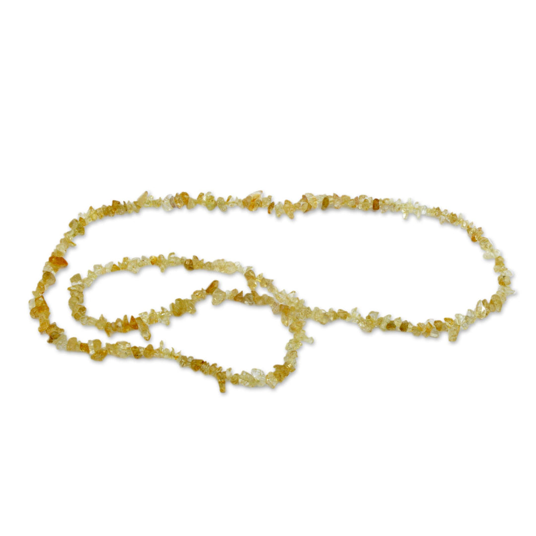 Brazil Artisan Crafted 33-Inch Beaded Citrine Necklace - Light Caramel