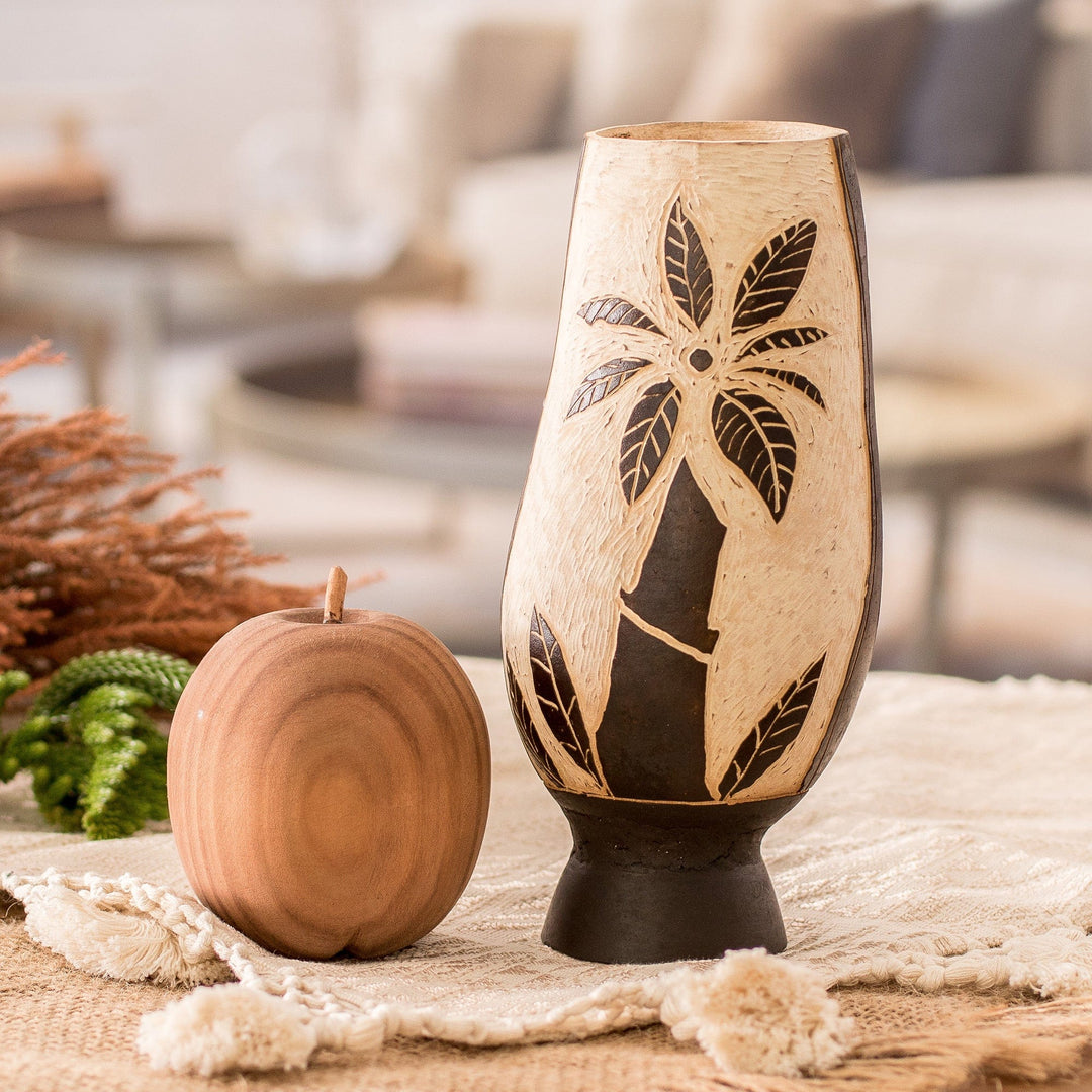 Handcrafted Dried Gourd Banana Palm Tree Decorative Accent - Banana Nature