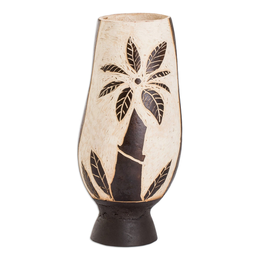 Handcrafted Dried Gourd Banana Palm Tree Decorative Accent - Banana Nature