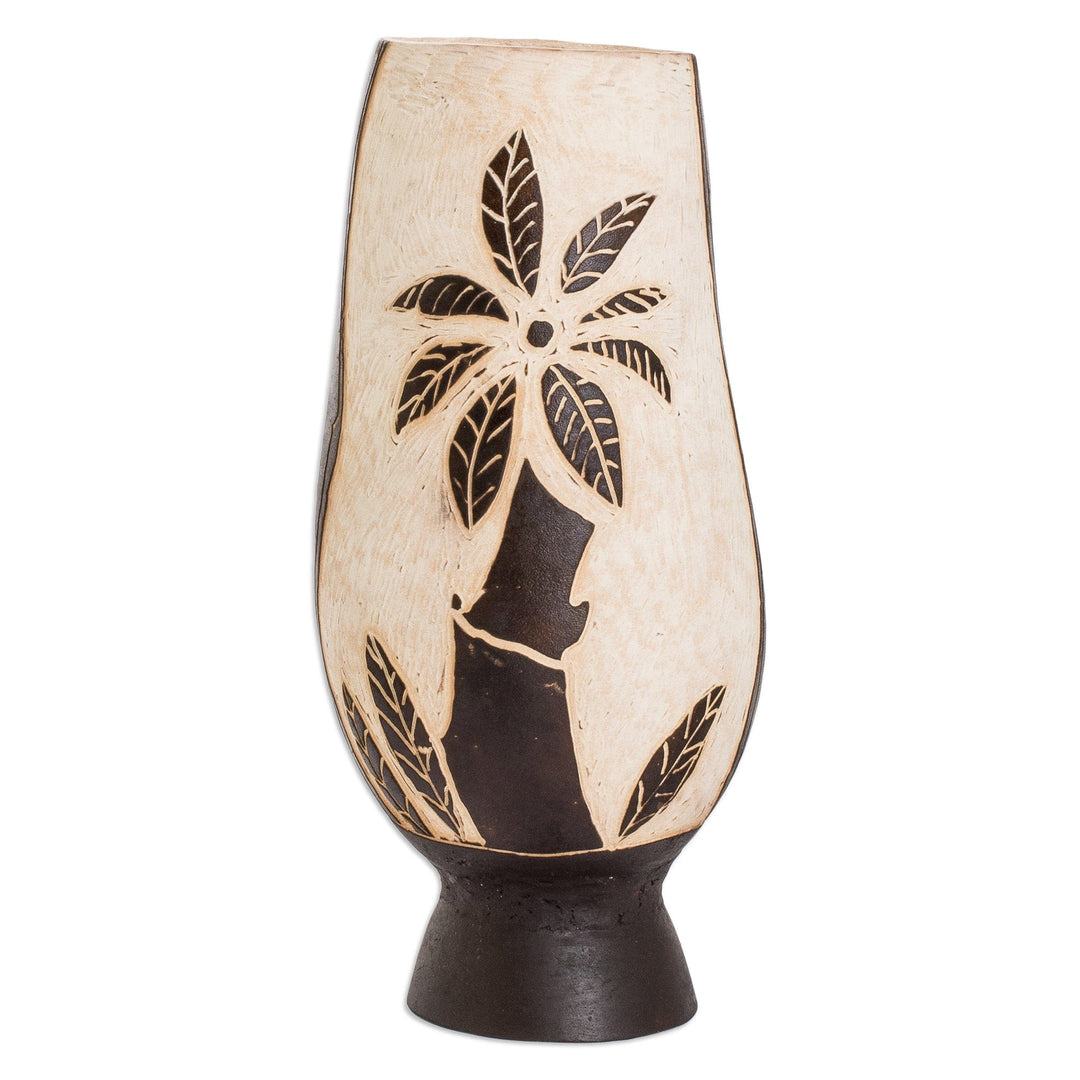 Handcrafted Dried Gourd Banana Palm Tree Decorative Accent - Banana Nature