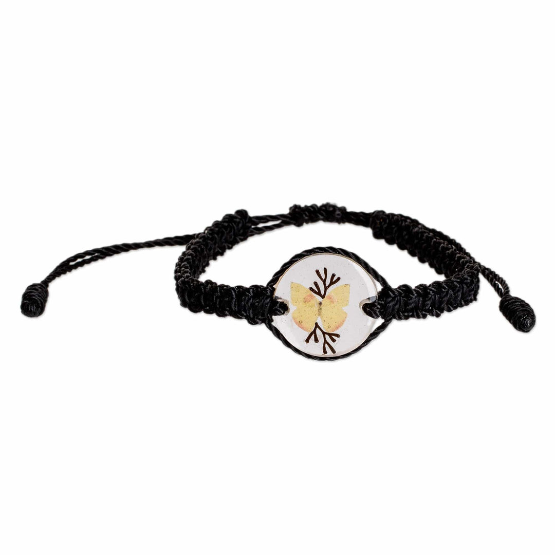 Set of Butterfly-Themed Necklace and Macrame Bracelet - Enchanting Hopes