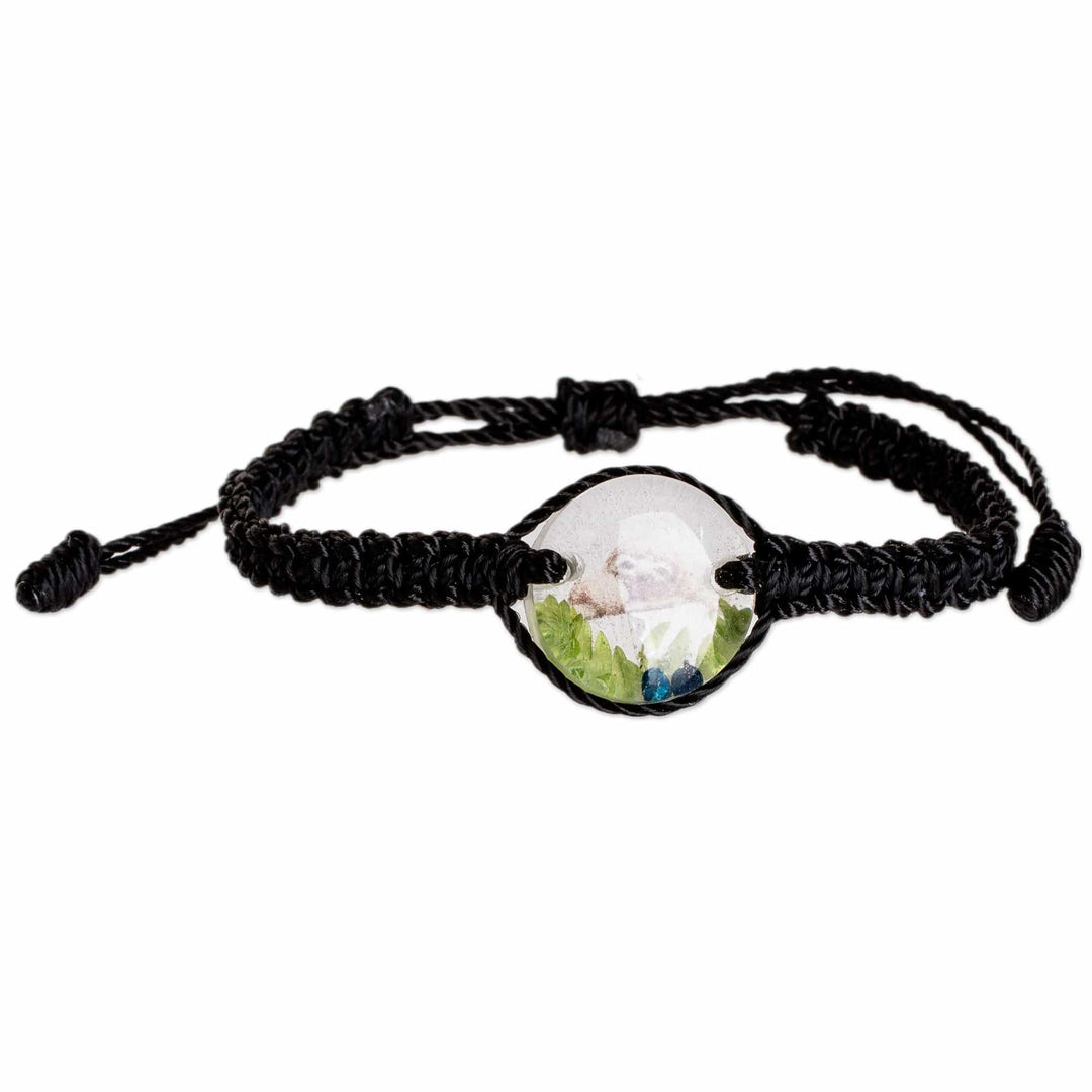 Set of Resin Sloth-Themed Necklace and Macrame Bracelet - Sloth's Peace