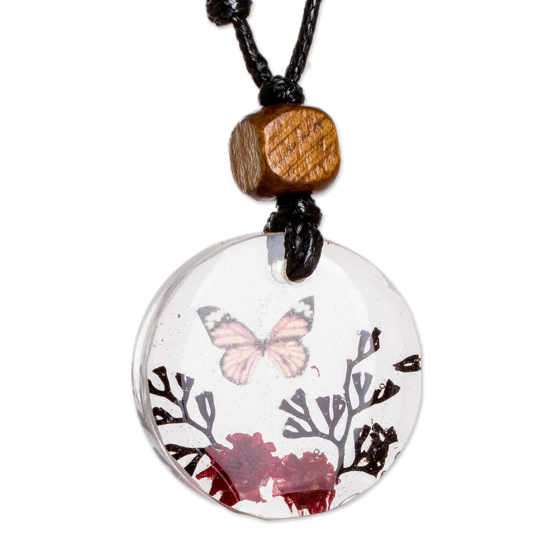 Set of Resin Monarch Butterfly Necklace and Macrame Bracelet - Monarch Hope