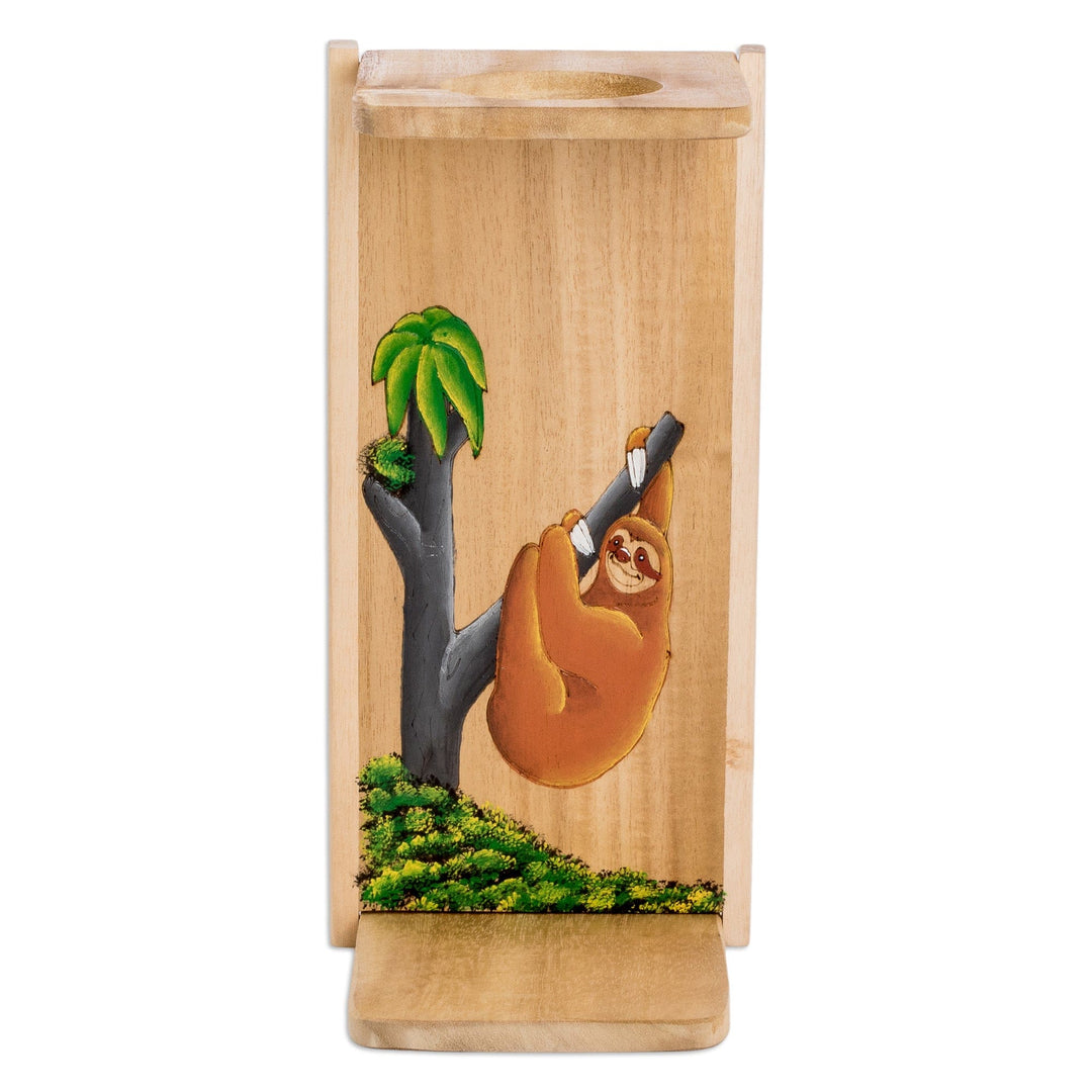 Painted Nature-Themed Wood Single-Serve Drip Coffee Stand - Paradise Aroma