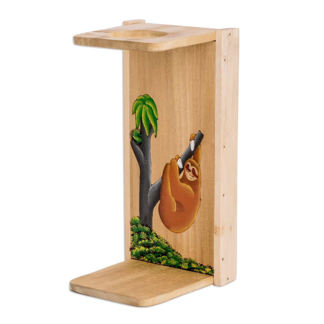 Painted Nature-Themed Wood Single-Serve Drip Coffee Stand - Paradise Aroma
