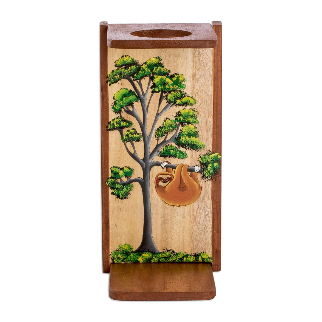 Painted Nature-Themed Brown Single-Serve Drip Coffee Stand - Eden Aroma