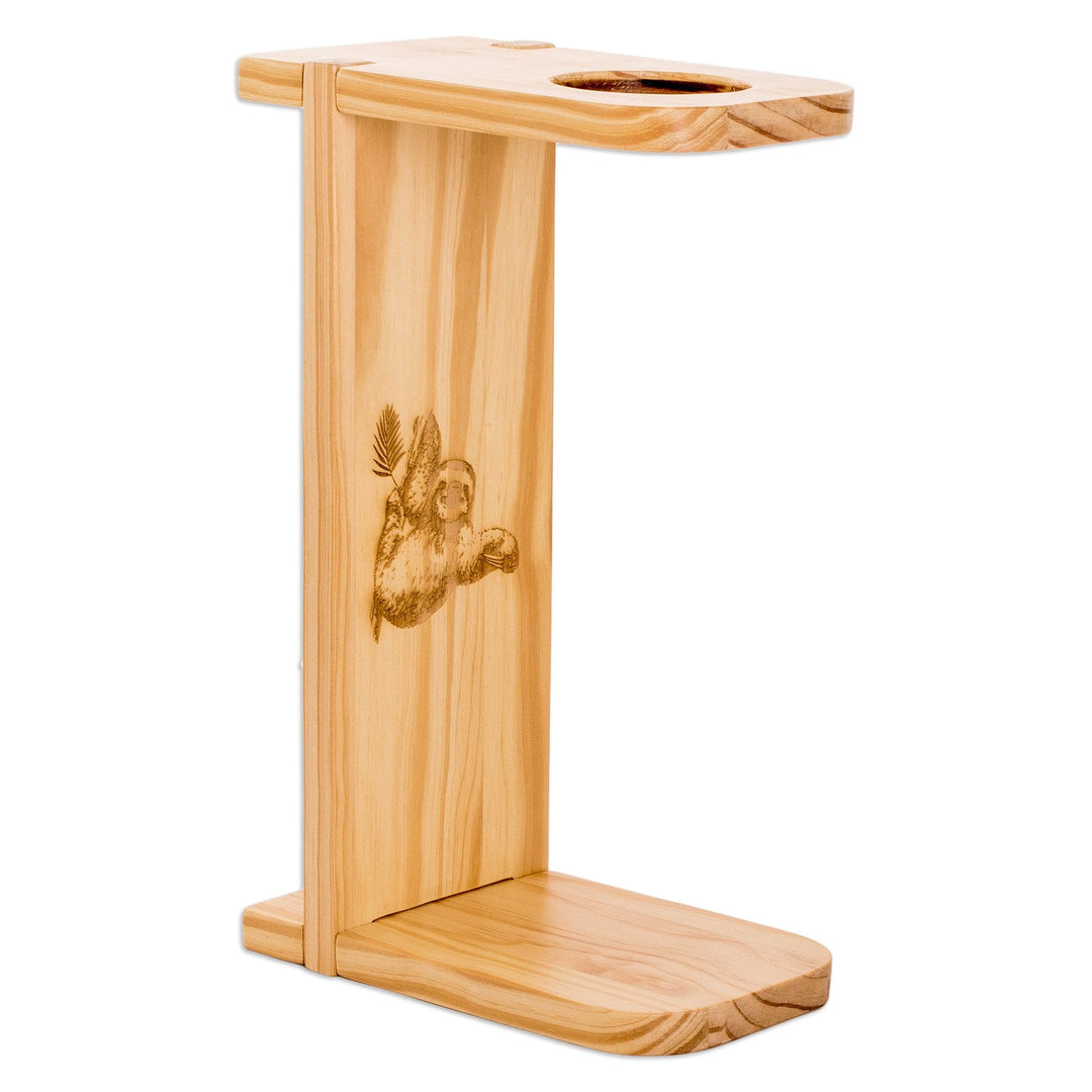 Sloth-Themed Pinewood Single-Serve Drip Coffee Stand - Peaceful Scents