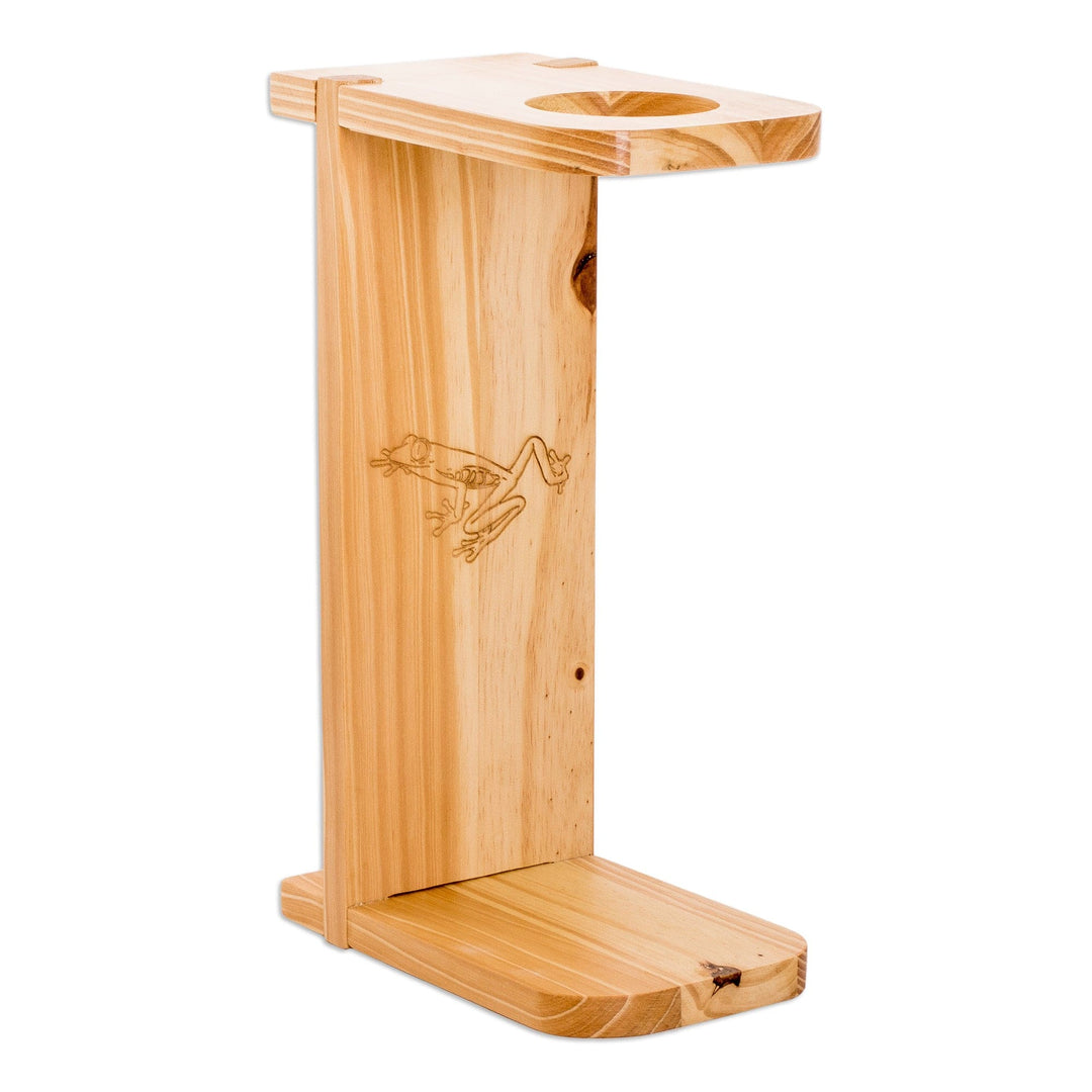 Frog-Themed Pinewood Single-Serve Drip Coffee Stand - Lucky Scents