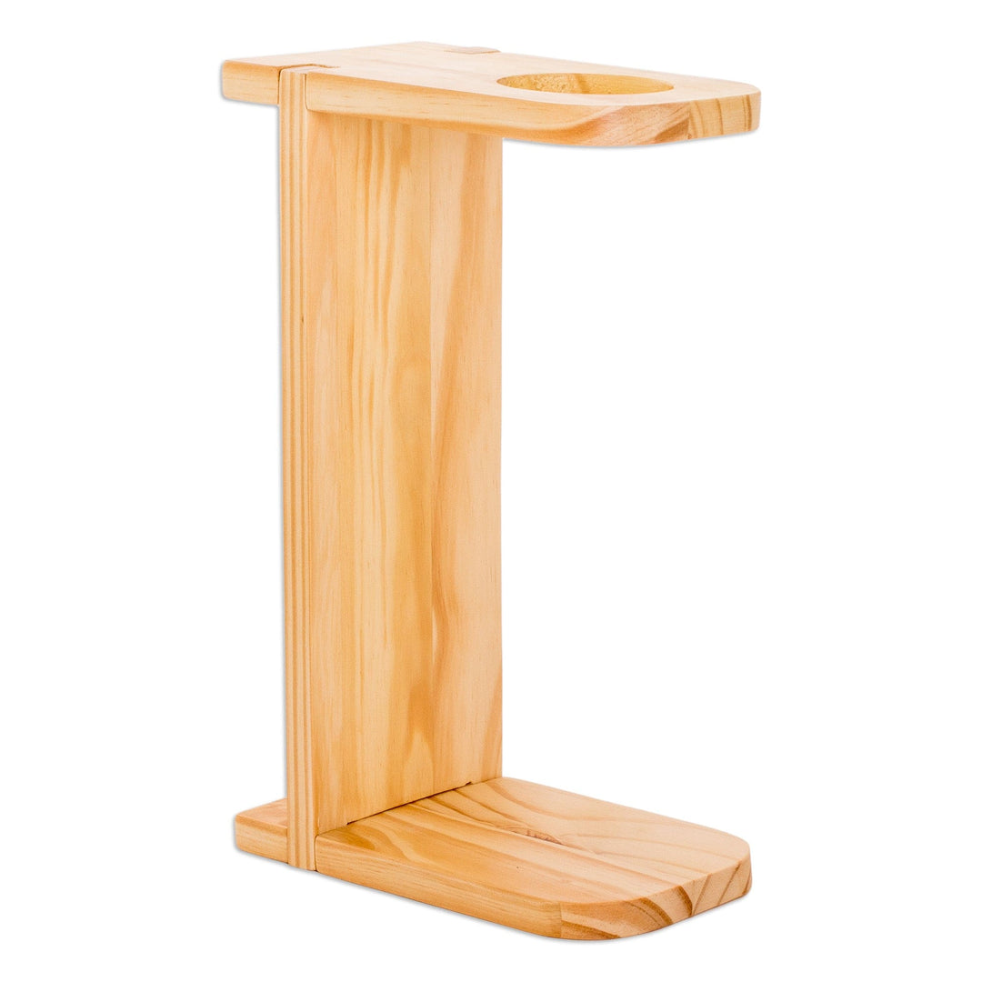 Handcrafted Pinewood Single-Serve Drip Coffee Stand - Delightful Scents