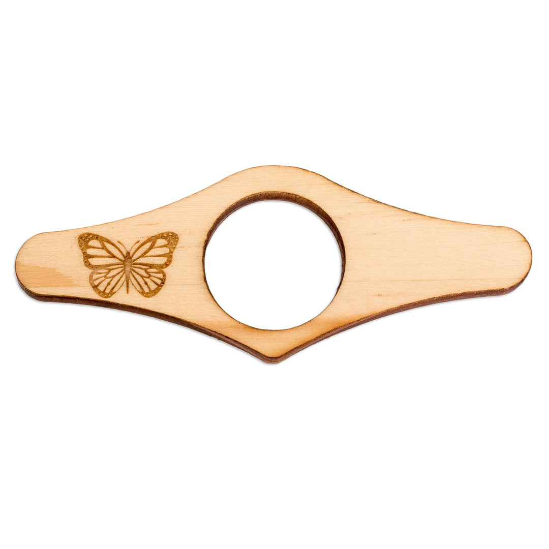 Tropical Butterfly-Themed Handcrafted Pinewood Page Holder - Magical Reading